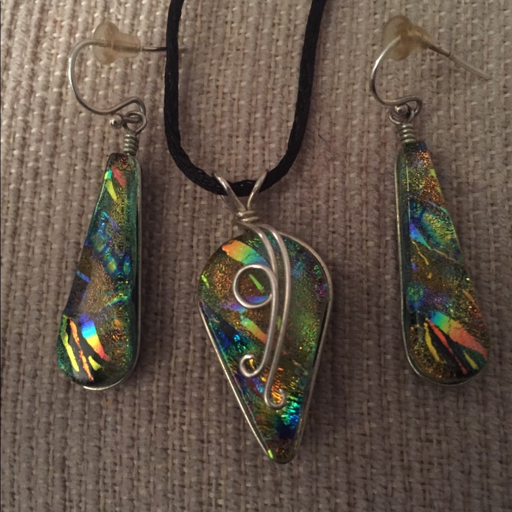 Handcrafted Sterling Silver Dichroic Glass Jewelry